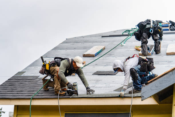 Professional Gutter Installation technician working in Lucas, IA